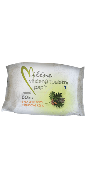 Miléne vlhčený toaletní papír s extraktem z dubové kůry 60ks